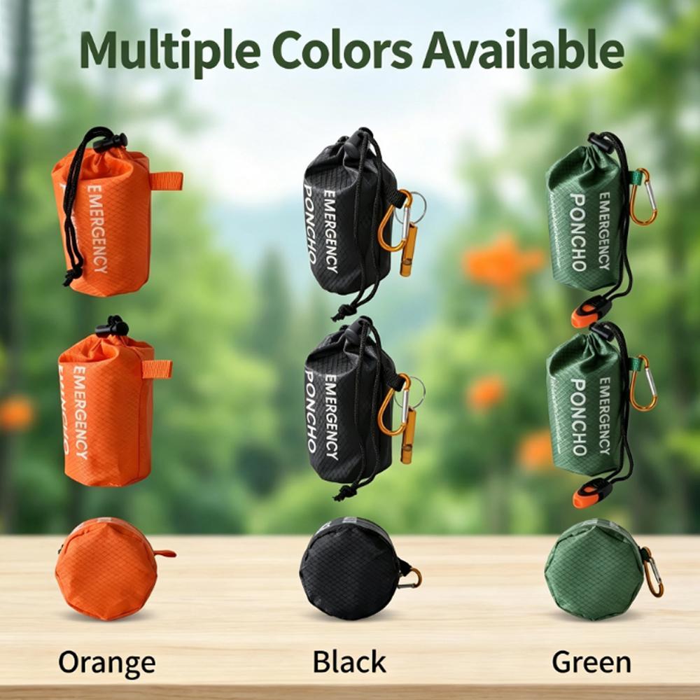 Portable Emergency Rain Poncho - Camping Rain Poncho 评论和价格