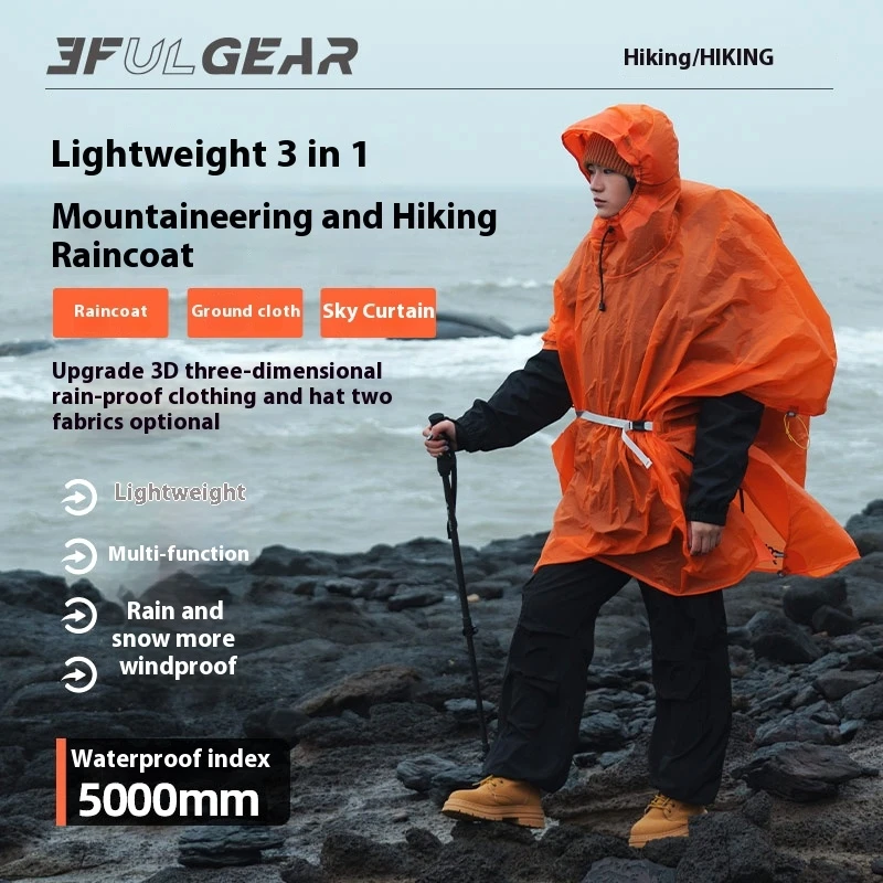3F UL GEAR Ultralight Hiking R - Camping Rain Poncho 评论和价格