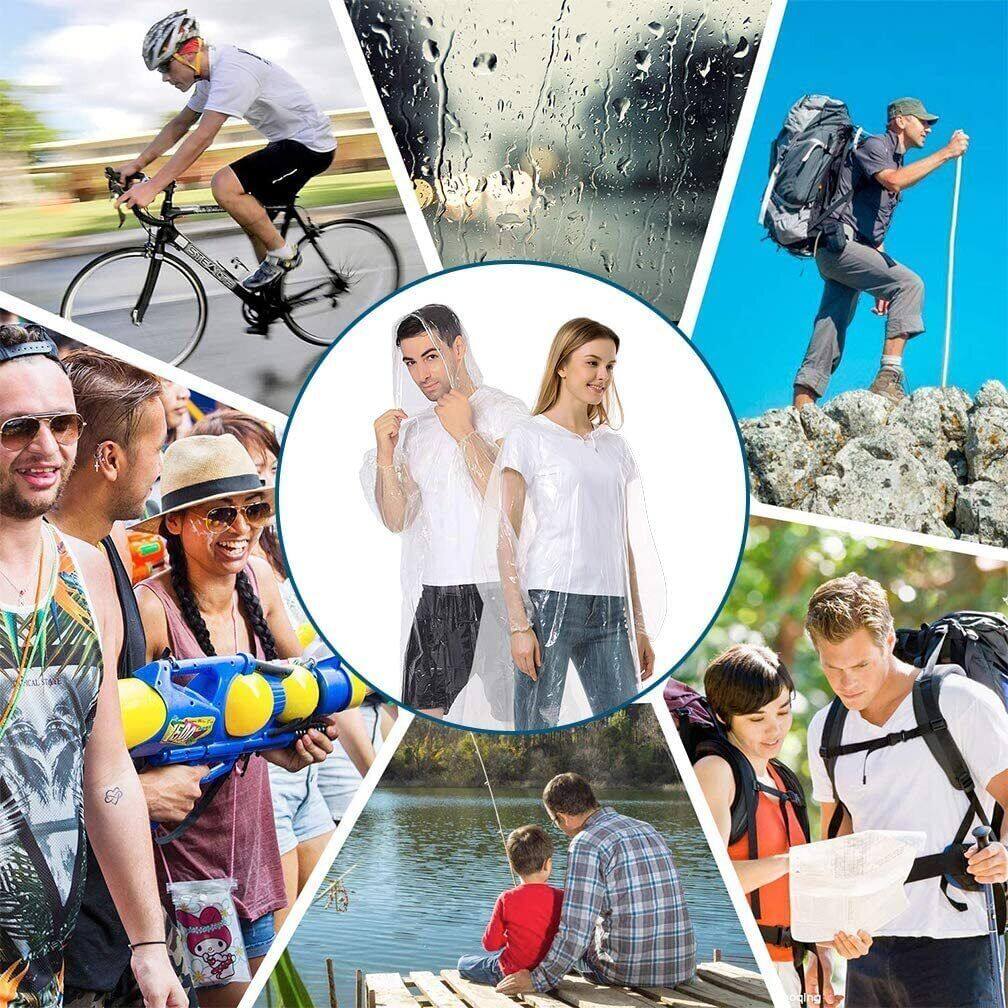 12Pcs Disposable Waterproof Ra - Camping Rain Poncho 评论和价格
