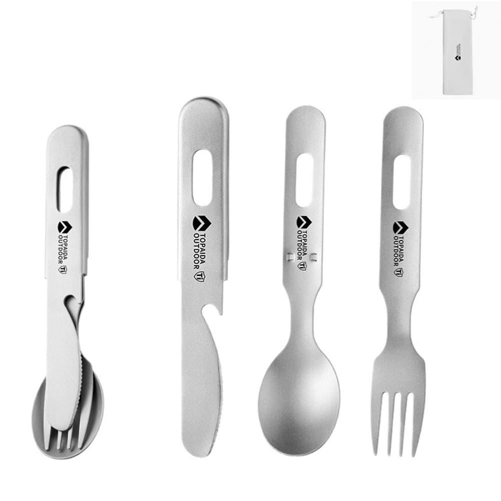 3 in 1 Titanium Camping Fork S - Outdoor Camping Dining Set 评论和价格